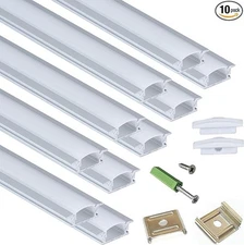 10Pack Aluminum Channel Diffuser Track 3.3FT For LED Strip Light
