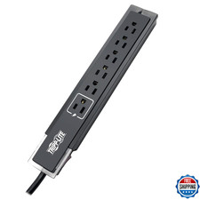 Tripp Lite 6 Outlet Surge Protector Power Strip, Black, 6ft Cord, Tel/Fax/Modem
