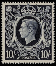 GB GVI SG478, 10s dark blue, NH MINT. Cat £260.