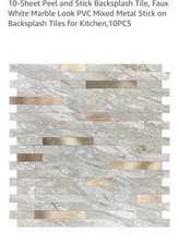 Sodeno10 Hojas Aspecto Mármol Pelar y Pegar Salpicadero Azulejo de Pared, PVC Cocina