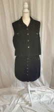 Vtg Faded Glory Corduroy Vest And Skirt SET Wide Wale Juniors XL 90s Y2K Preppy