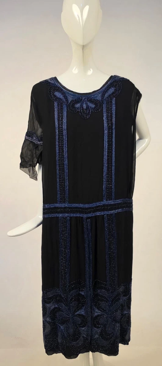 princess polly baby blue dress Rare 1920's Icicle Fringe Flapper Dress in French Blue Silk / M – Xtabay  Vintage main image 0
