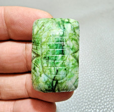 Fantastica pietra preziosa verde brasiliana con smeraldo intaglio 114,70 ct p...