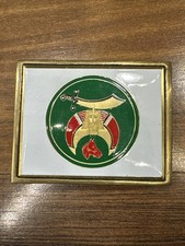 VTG MASONIC SHRINER SOLID BRASS ENAMEL BELT BUCKLE 1983 NAP INC