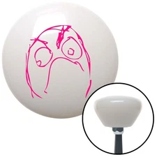 Pink Angry Meme White Retro Shift Knob w/ M16x1.5 Insert Shifter Auto Manual