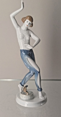 Rosenthal Salambo Figur G. Oppel farbig 1.Wahl 22 cm Mod. 956 sign. Geigenmüller