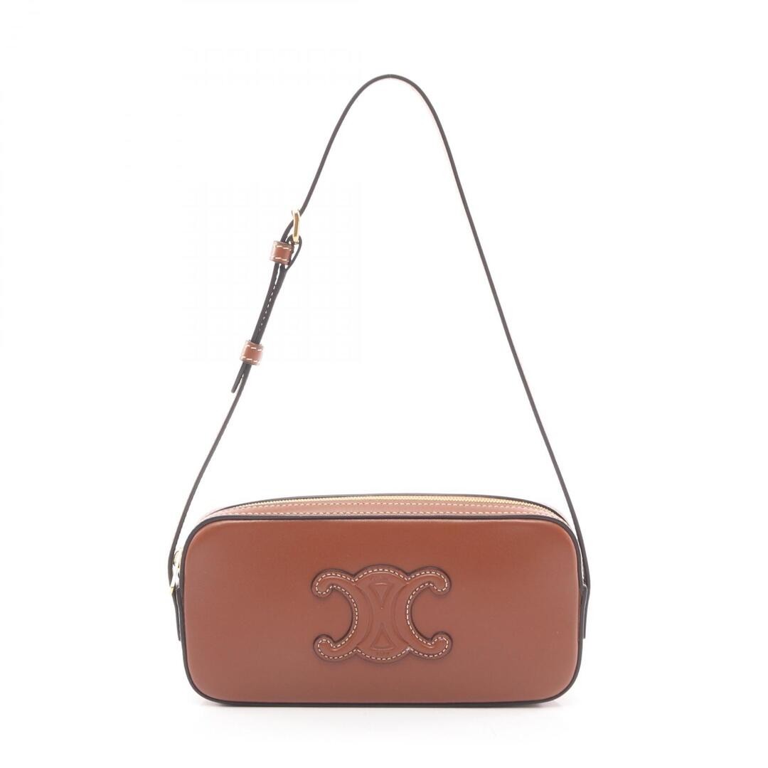 CELINE mini camera Cuile Triomphe shoulder bag leather ladies brown 10J583 Used