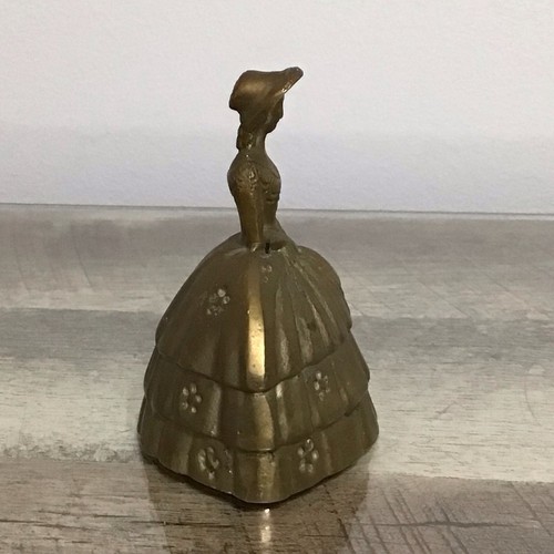 Vintage Brass Southern Belle Crinoline Lady Figurine Paperweight Bell Home Decor - Picture 3 of 13