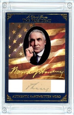 2025 A Word From Potus AWF-WH29 Warren G. Harding Handwritten Relic Card