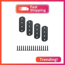 Alise 4 Pcs Black Flat Mending Plates for Wood Furniture,100x38mm