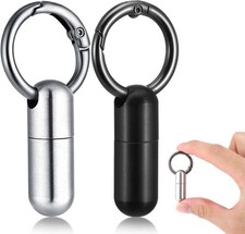 2 PCS Micro Keychain Pill Holder Small Pill Case Waterproof Medicine Organizer T