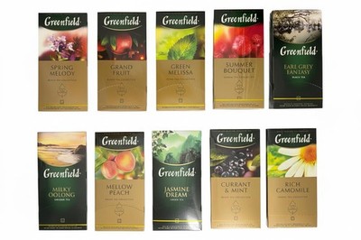 Greenfield Tea Variety Pack 10 Flavors 25 Bags Premium Herbal Box 250 PCS