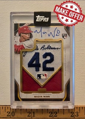 2024 Topps Five Star Masyn Winn RC Cap Patch Auto Side Logo Jackie Robinson Day