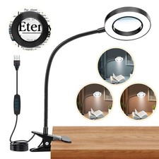 Nzqxjxz 10X Magnifying Glass Light Clip On Mganifier Light 48 Led Desk