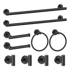 Bathroom Hardware Set 10 Piece Stainless Steel Towel Bar Set Towel Bar/Hook/Ring