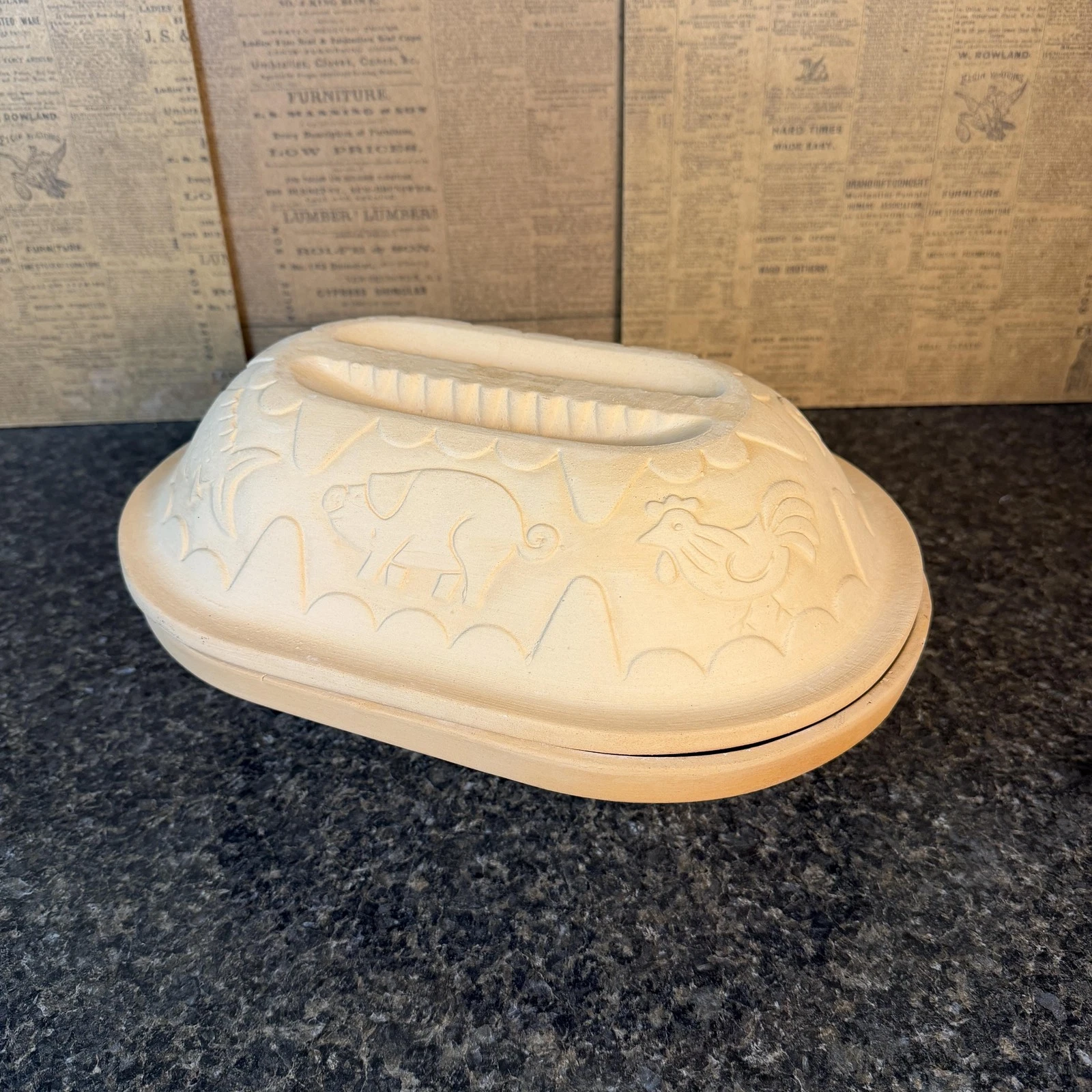 Vintage Spara Terracotta Roaster Lidded Casserole 156 West Germany Baker Cooker