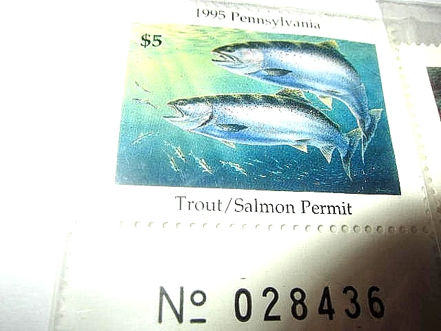 Pennsylvania Trout Stamps 1991-1999 Unissued Mint Condition - Image 3 of 4