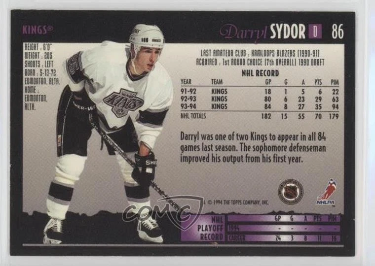1994-95 Topps Premier Special Effects Darryl Sydor #86 - Image 2 of 2