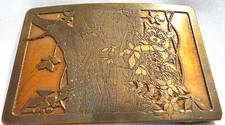 Vintage Ampersand Racoon Brass Belt Buckle Kalamazoo Michigan