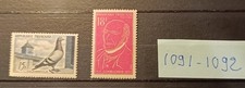 Lot timbres France neufs  année 1957 n° 1091   1092