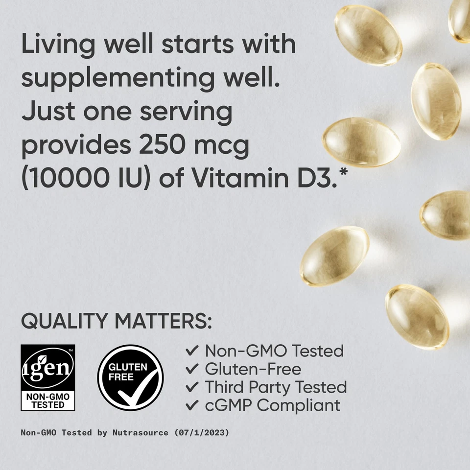 Vitamin D3 10,000 IU with Coconut MCT Oil - High Potency Vitamin D Supplement - Image 4 of 4