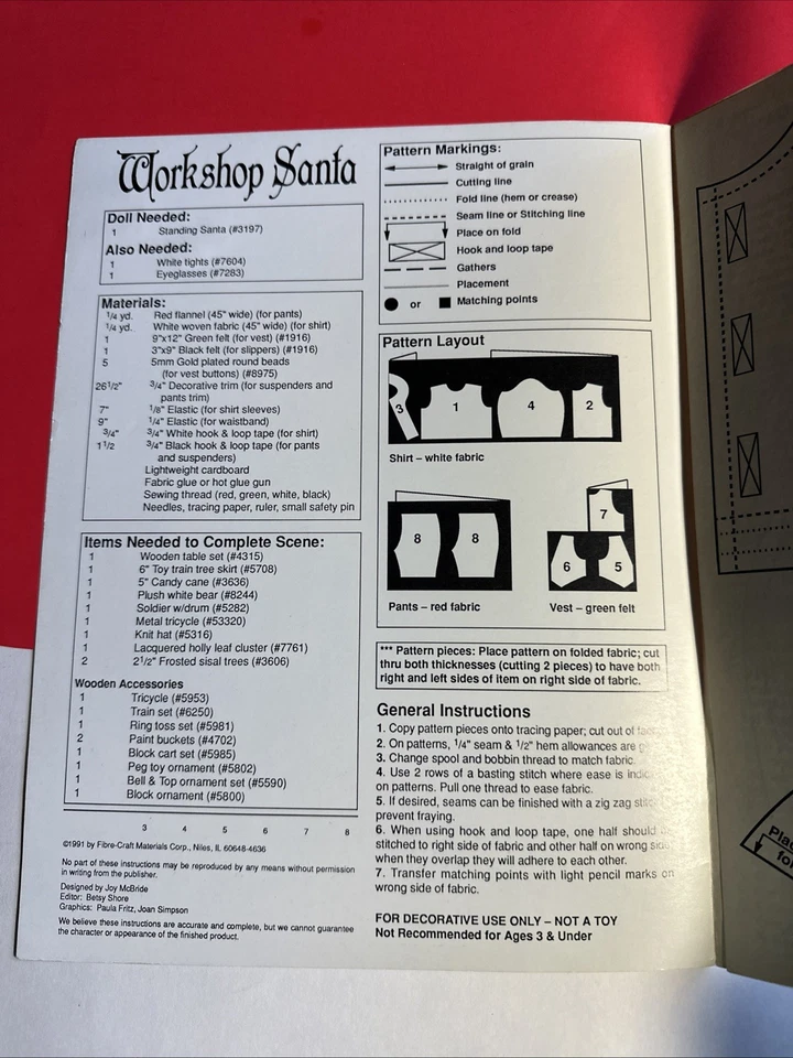 Old World Santa & Workshop Santa For 14” Doll Fibre Craft 258 & 259 Patterns - Image 2 of 3