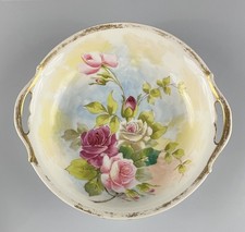 Antique Tressemanes  Vogt Limoges Rose Porcelain Dish Hand Painted French Art