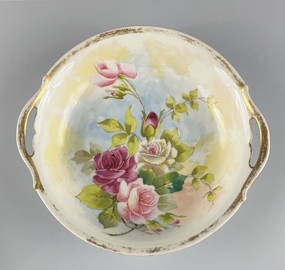 Antique Tressemanes & Vogt Limoges Rose Porcelain Dish Hand Painted French Art