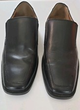 Men's Black Leather Chaps Loafer Dress Shoe Size 10 M