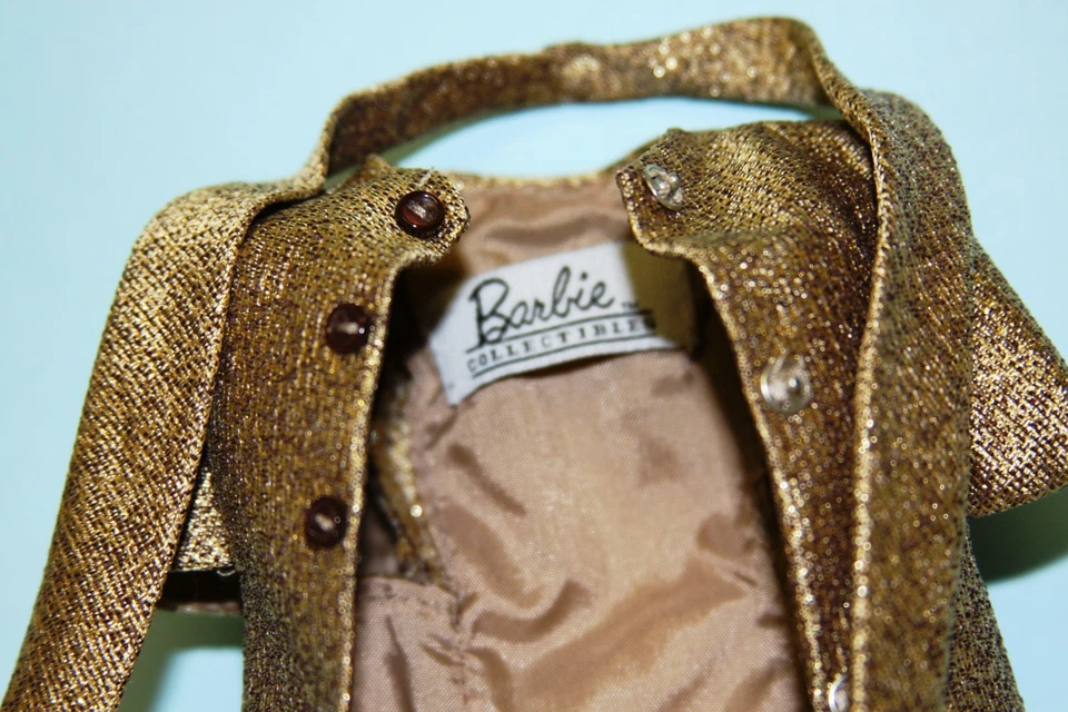 Vintage Barbie GOLD n GLAMOUR #1647  TWEED JACKET w/FUR Trimmed SCARF REPRO - Image 4 of 4