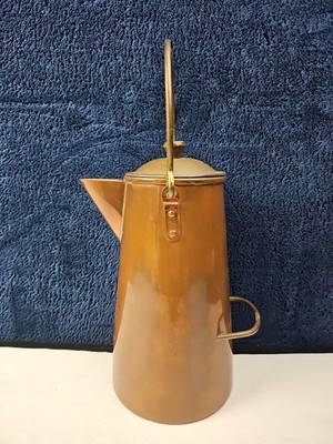 RARE VINTAGE COPPER Coffee Pot Swing Handle Campfire Tea Tall Made Portugal R93