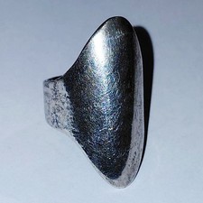 Vintage Silver Plated Shield Ring Armour Knuckle Elongated Claw Size R