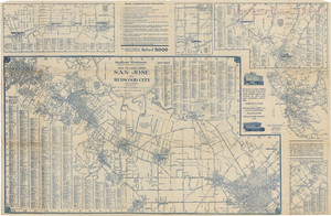 c. 1934 Thomas Bros. Mappa di San Jose, Santa Clara e dintorni (Silicon Valley)