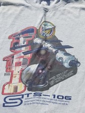 Vintage 2000 NASA Space Shuttle STS 106 Mission T-Shirt USA Made - L size 42-44