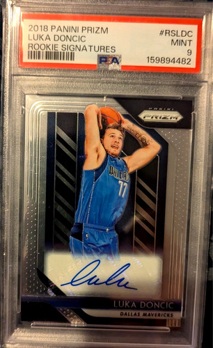 2018 Panini Prizm Luka Doncic Rookie Signatures Auto RC PSA 9 Nice