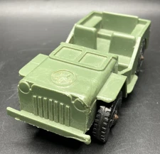 TIM-MEE Toys Army Jeep Vintage 1960s Plastic Made in U.S.A. Factory Defect