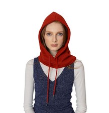 Unisex Sporty Snood Hat with Drawstring Hood Scarf Neck Warmer Winter
