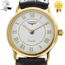 N MINT Longines L150.4 150 7047 33mm White Roman Dial Quartz Womens 23mm Watch