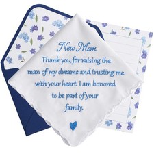 Mother Of The Bride Gifts Wedding Handkerchief Cotton Mom Keepsake