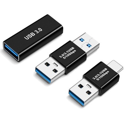USB Adapter 3er Pack, USB A-C, 3.0 Male Female, high-speed data transfer