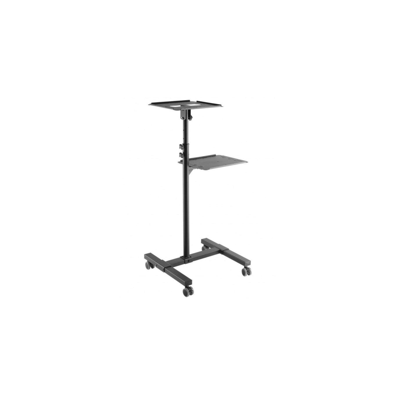 Techly Nero Uchwyt Do Projektorów Wózek Stolik Prezentacyjny Do Projektora I Notebooka Mobilny, Supporto Per Notebook, - Immagine 3