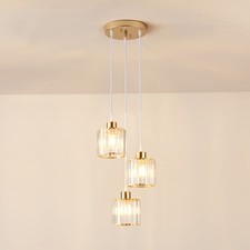 Pedant Light Chandelier Gold 3 Bulb Hanging Living Room Bedroom Lights HAUSPRO