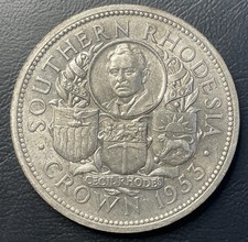 1953 Southern Rhodesia Elizabeth II Silver Crown  