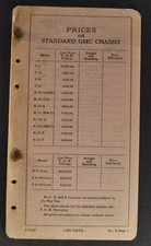 1926-1927 GMC Truck Price Sheets Model K, T Pickup Panel Stake Cargo Original