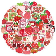 Strawberry Stickers for Kids, 100PCS Cute Cartoon Vinyl Waterproof Stickers f...