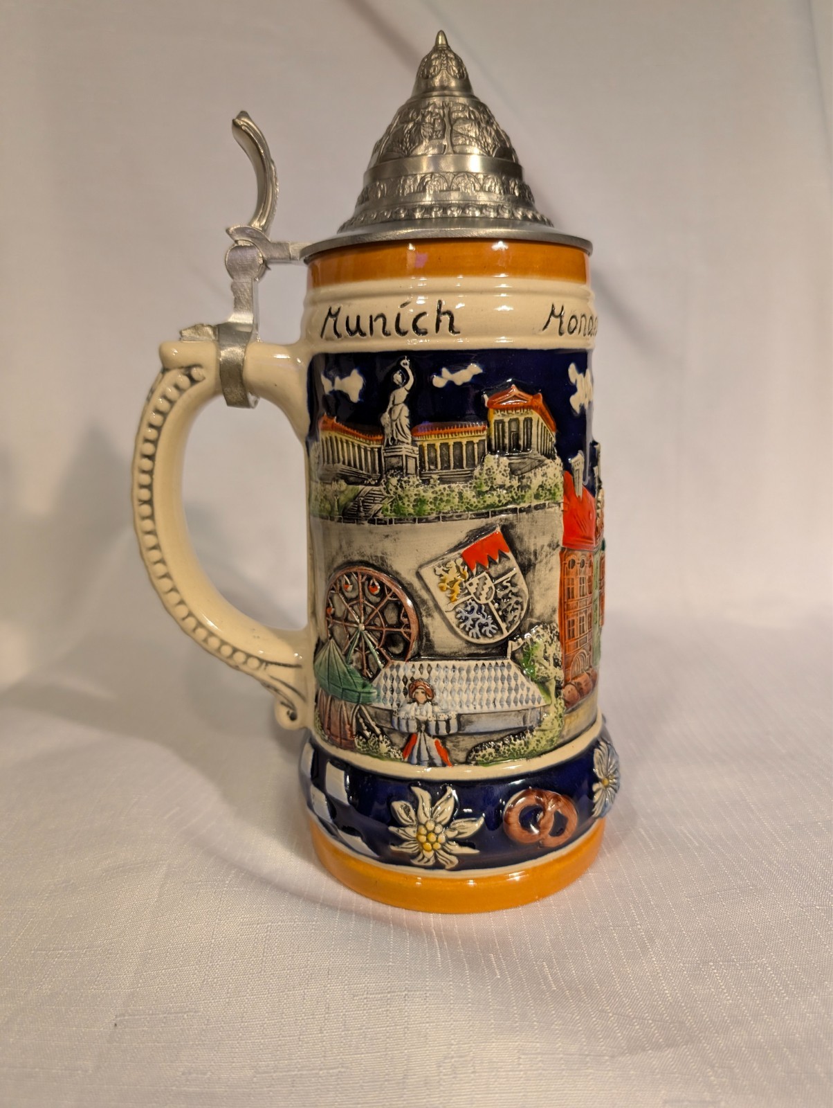 GerZ Beer Stein With Lid Munich Monaco de Baviera Munchen