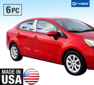TYGER For 2012-2015 Kia Rio 6PC Stainless Steel Chrome Pillar Post Trim