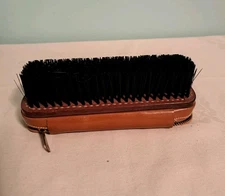 Mid Century Leather Valet Clothing Brush Zipper Accessory