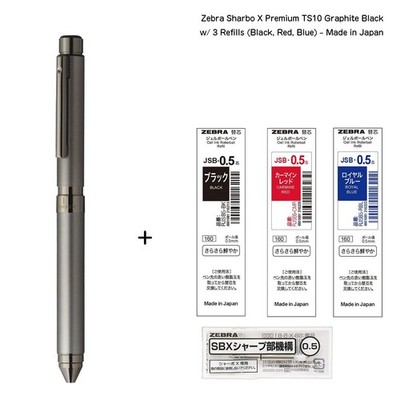 Zebra Sharbo X Premium TS10 G-Schwarz Multistift-Set mit 0,5 Minen & Bleistif...