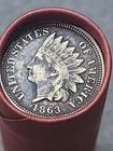 Terrific Xf Detail 1863 Indian Head & AU CWT Ends Of Lincoln Wheat Cent Roll
